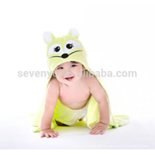 Childrens &#39;Hooded Bath Strandtuch-Green Fox, hergestellt aus 100% Bio-Baumwolle, weich und saugfähig hält Baby trocken und warm